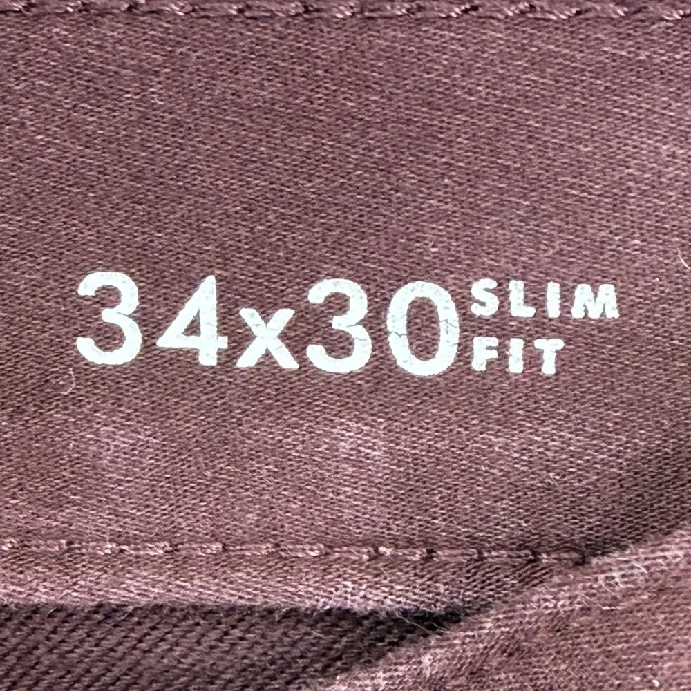 Banana Republic Mens Slim Traveler Pants 34x30 Burgundy 5-Pocket 488420-29